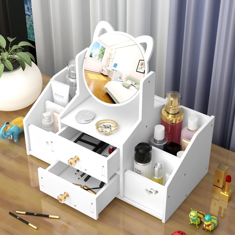 Organizador Maquillaje Espejo Giratorio