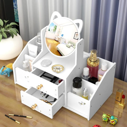 Organizador Maquillaje Espejo Giratorio