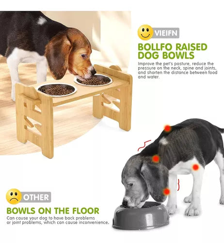 Bebedero - Comida Elevado para Perro y Gatos