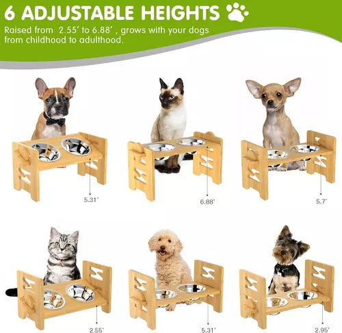 Bebedero - Comida Elevado para Perro y Gatos